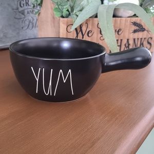Ray Dunn YUM soup,cereal, ice cream bowl. Black, new with tags